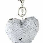 Taschenanhänger bzw. Schlüsselanhänger »Big Heart« in Herzform mit Besatz aus zweifarbigen Wende-Pailletten; ca. 16 x 11 cm von scarlet bijoux