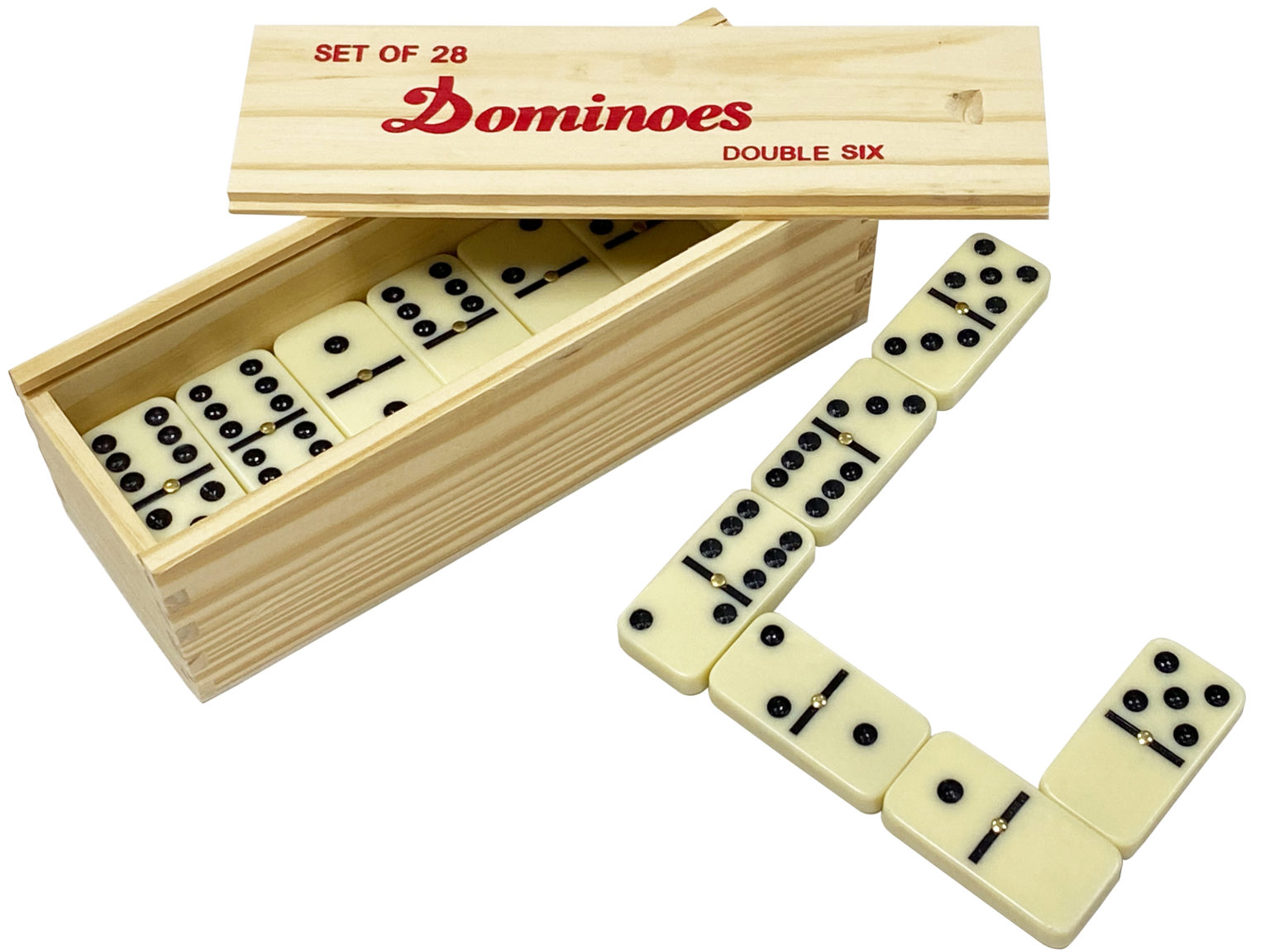 Domino Club Dominosteine »Double Six« 6 Profi mit Messing Pins mit ...