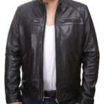 Herren-Lederjacke »Tough Rider« mit 2 Brusttaschen; feinstes Leder; klassisch Vintage Retro Motorrad; Farbe: Schwarz von GIL