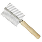 Fellpflegekamm »Fury Long« aus Edelstahl mit Holzgriff; 17 cm lang mit 2 Kammdichten: 21/28 Pins; für mittlere und lange Haare von Hund und Katze von scarlet pet