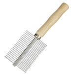 Fellpflegekamm »Fury Long« aus Edelstahl mit Holzgriff; 17 cm lang mit 2 Kammdichten: 21/28 Pins; für mittlere und lange Haare von Hund und Katze von scarlet pet – Bild 4