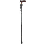 Gehstock »Compact«; leichtgewichtiger, zerlegbarer und höhenverstellbarer Spazierstock aus stabilem Leichtmetall mit Holzgriff und Handschlaufe von scarlet health – Bild 3