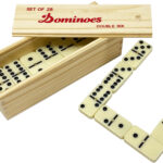 Domino Club Dominosteine »Double Six« 6 Profi mit Messing Pins mit Holzkiste  Set mit 28 Steinen - Legespiel von scarlet play