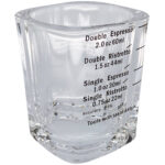 Shotglas »scala perfetta« Espressoglas 60 ml eckig mit schwarzer Skala zum Abmessen von Espressospezialitäten von scarlet espresso