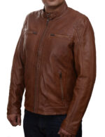Herren-Lederjacke »Classic Rider« mit 2 Brusttaschen; feinstes Leder; klassisch Vintage Retro Motorrad; Farbe: Cognac von GIL – Bild 2