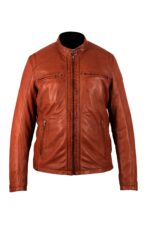 Herren-Lederjacke »Classic Rider« mit 2 Brusttaschen; feinstes Leder; klassisch Vintage Retro Motorrad; Farbe: Cognac von GIL – Bild 5