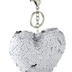 Taschenanhänger bzw. Schlüsselanhänger »Big Heart« in Herzform mit Besatz aus zweifarbigen Wende-Pailletten; ca. 16 x 11 cm von scarlet bijoux