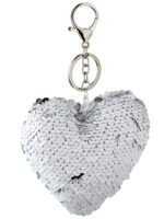 Taschenanhänger bzw. Schlüsselanhänger »Big Heart« in Herzform mit Besatz aus zweifarbigen Wende-Pailletten; ca. 16 x 11 cm von scarlet bijoux
