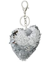 Taschenanhänger bzw. Schlüsselanhänger »Big Heart« in Herzform mit Besatz aus zweifarbigen Wende-Pailletten; ca. 16 x 11 cm von scarlet bijoux – Bild 2