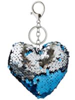 Taschenanhänger bzw. Schlüsselanhänger »Big Heart« in Herzform mit Besatz aus zweifarbigen Wende-Pailletten; ca. 16 x 11 cm von scarlet bijoux – Bild 5