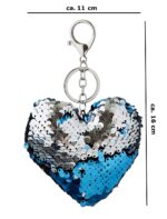 Taschenanhänger bzw. Schlüsselanhänger »Big Heart« in Herzform mit Besatz aus zweifarbigen Wende-Pailletten; ca. 16 x 11 cm von scarlet bijoux – Bild 7
