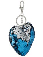 Taschenanhänger bzw. Schlüsselanhänger »Heart« in Herzform mit Besatz aus zweifarbigen Wende-Pailletten; ca. 16 x 10 cm von scarlet bijoux – Bild 6