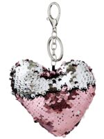 Taschenanhänger bzw. Schlüsselanhänger »Heart« in Herzform mit Besatz aus zweifarbigen Wende-Pailletten; ca. 16 x 10 cm von scarlet bijoux – Bild 8
