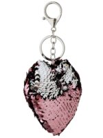 Taschenanhänger bzw. Schlüsselanhänger »Heart« in Herzform mit Besatz aus zweifarbigen Wende-Pailletten; ca. 16 x 10 cm von scarlet bijoux – Bild 9