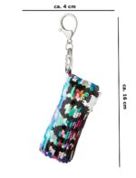 Taschenanhänger bzw. Schlüsselanhänger »Love« mit Besatz aus zweifarbigen Wende-Pailletten; ca. 16 x 3,5 cm von scarlet bijoux – Bild 3