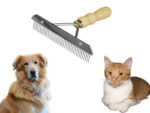 Fellpflegekamm »Fury Wooly« aus Edelstahl mit Holzgriff; Unterwollharke für mittlere und lange Haare von Hund & Katze von scarlet pet – Bild 5
