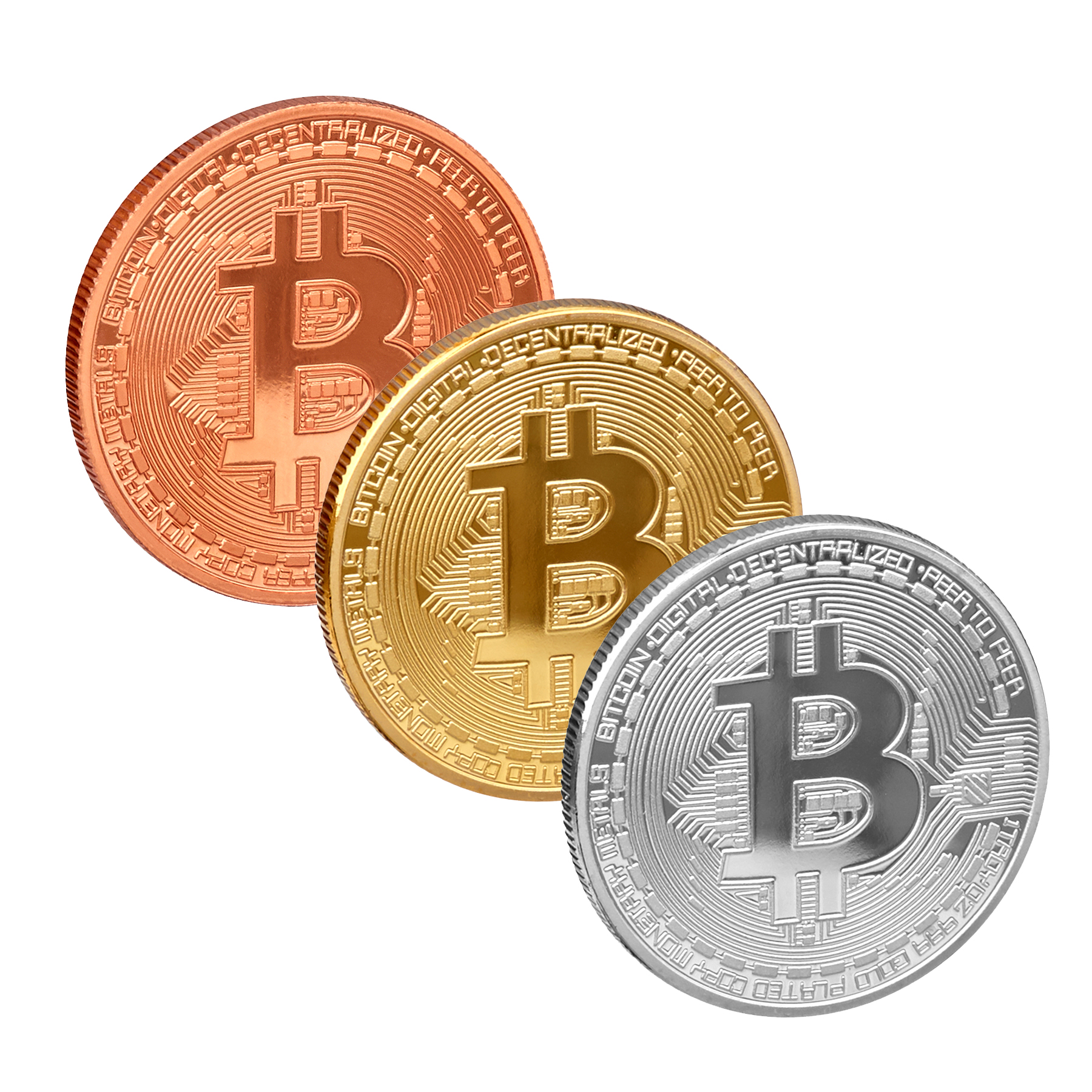 9901152603a.jpg Münze »Bitcoin«; massiver Stahl mit Edelmetallauflage (z.B. 24-Karat Gold, Silber, Kupfer); Sammlerstück mit Schutzhülle; Crypto Currency zum Anfassen von scarlet gifts – Bild 1