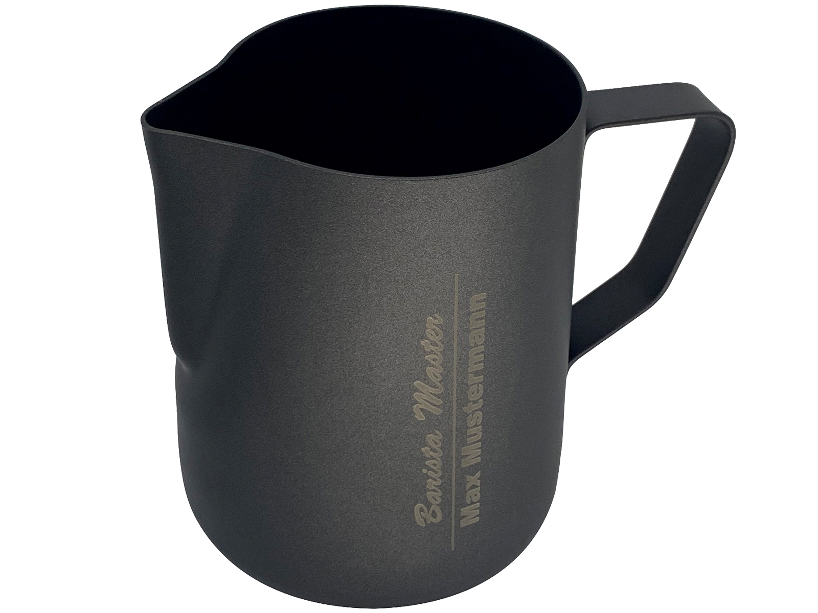 990185SaLG.jpg Milchkännchen »L'Art Modern Anthrazit« mit persönlicher Namenslasergravur, für Latte Art oder Cappuccino; aus 18/10 Edelstahl mit Antihaft-Beschichtung; von scarlet espresso – Bild 1