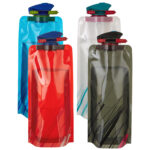 faltbare Trinkflasche »Compact« (600 ml); Set mit 4 Flaschen; BPA-frei; flexibel, rollbar, zusammenklappbar, wiederverwendbar von scarlet sport
