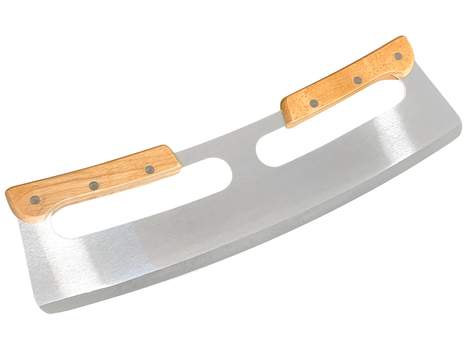 9902419900a.jpg Pizzamesser »Rapido Professionale« Pizzacutter XXL Wiegemesser mit scharfer Klinge aus rostfreiem Edelstahl 35cm mit Holzgriff, schnelles und sauberes Schneiden, mit Klingenschutz von scarlet kitchen – Bild 1
