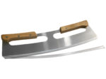 Pizzamesser »Rapido Professionale« Pizzacutter XXL Wiegemesser mit scharfer Klinge aus rostfreiem Edelstahl 35cm mit Holzgriff, schnelles und sauberes Schneiden, mit Klingenschutz von scarlet kitchen – Bild 5