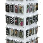 Verkaufsständer »Tornado«; Drehsäule für bspw. Handyzubehör, Handyhüllen, Ladegeräte, Ersatzteile, Modeschmuck, Schmuck, Accessoires, Ketten, Ohrringe etc.; drehbar & kompakt von scarlet display