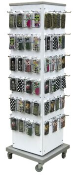 Verkaufsständer »Tornado«; Drehsäule für bspw. Handyzubehör, Handyhüllen, Ladegeräte, Ersatzteile, Modeschmuck, Schmuck, Accessoires, Ketten, Ohrringe etc.; drehbar & kompakt von scarlet display