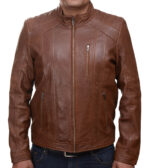 Herren-Lederjacke »Slick Rider« mit Brusttasche; feinstes Leder; klassisch Vintage Retro Motorrad; Farbe: Cognac von GIL – Bild 3