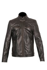 Herren-Lederjacke »Free Rider« mit 2 Brusttaschen; feinstes Leder; klassisch Vintage Retro Motorrad; Farbe: Schwarz von GIL – Bild 4
