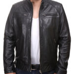 Herren-Lederjacke »Tough Rider« mit 2 Brusttaschen; feinstes Leder; klassisch Vintage Retro Motorrad; Farbe: Schwarz von GIL