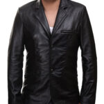 Herren-Lederjacke »Elegant Rider« mit Einsteck-Brusttasche; feinstes Leder; klassisch Vintage Retro Motorrad; Farbe: Schwarz von GIL