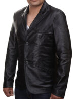 Herren-Lederjacke »Elegant Rider« mit Einsteck-Brusttasche; feinstes Leder; klassisch Vintage Retro Motorrad; Farbe: Schwarz von GIL – Bild 2