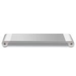 Monitorständer Aluminium Bildschirm Ständer Monitor Erhöhung Bildschirmerhöher Tischaufsatz für 27 zoll monitor, imac 27" zubehör, Monitor Untersatz mit USB Aufladen für Handys, Tablet, digitale Produkte Metall Silber